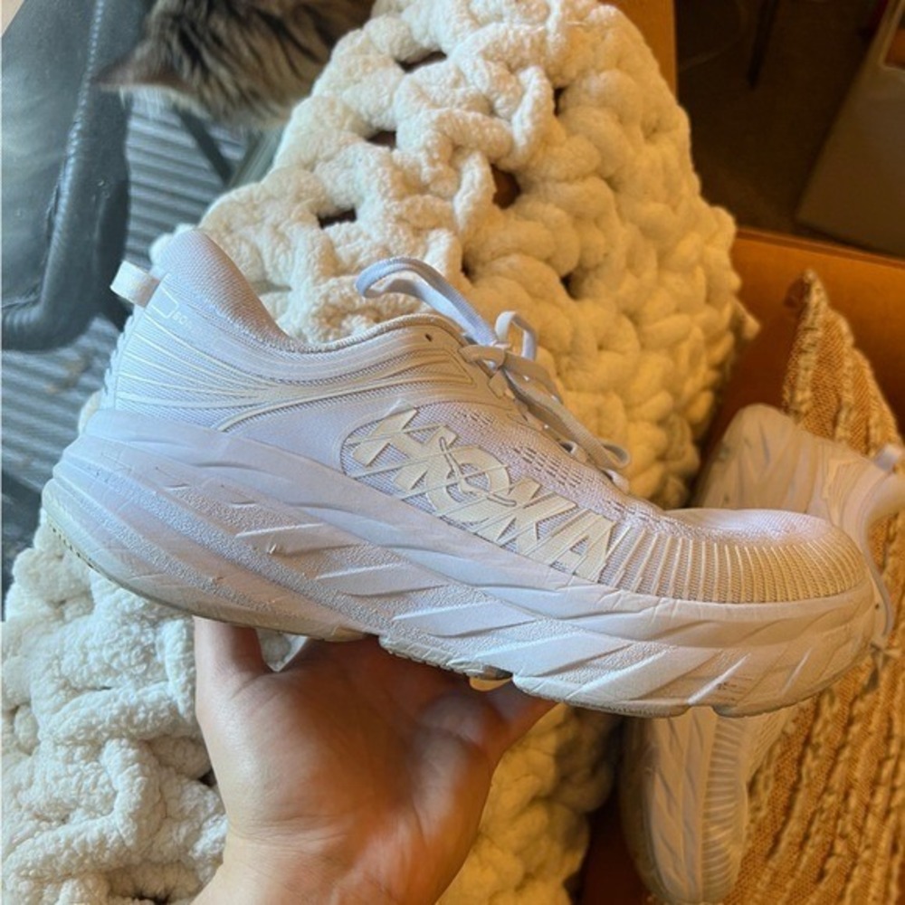 Hoka One One Men's White/White Bondi 7, White, Size 8 - Picture 8 of 11